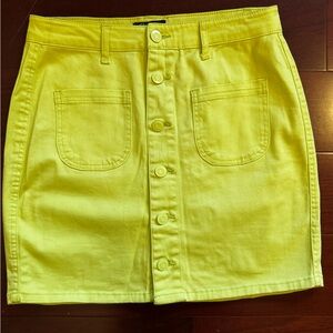 Yellow Button-Front Women's Skirt